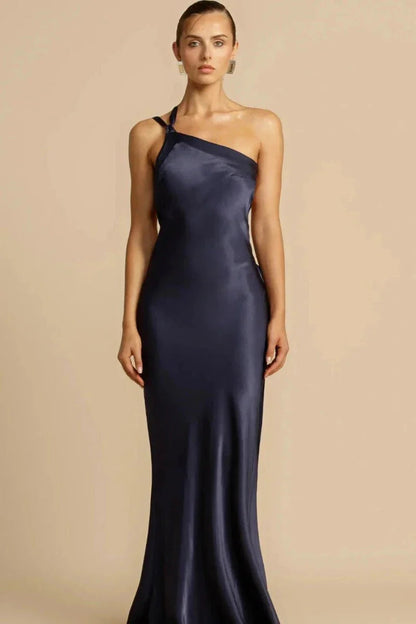 Thelma | Ein-Schulter-Satin-Abendkleid
