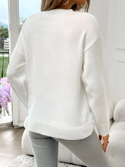 Livia | Amerikanische Flagge Rundhalsausschnitt Pullover