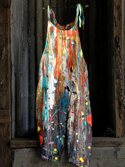 Jane - Overall mit abstraktem Druck Jumpsuit