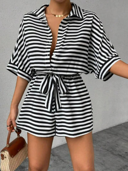 Patricia - Eleganter Jumpsuit mit halblangen Ärmeln und Taillengürtel