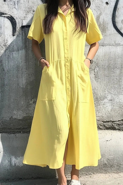 Matilda - Legeres Kurzarmkleid mit Knopfleiste