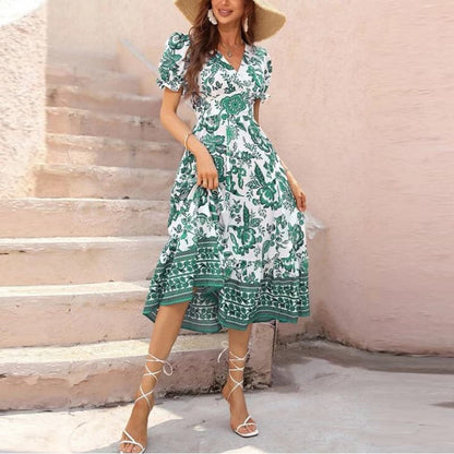 Briella | Langes, bequemes Sommerkleid mit V-Ausschnitt