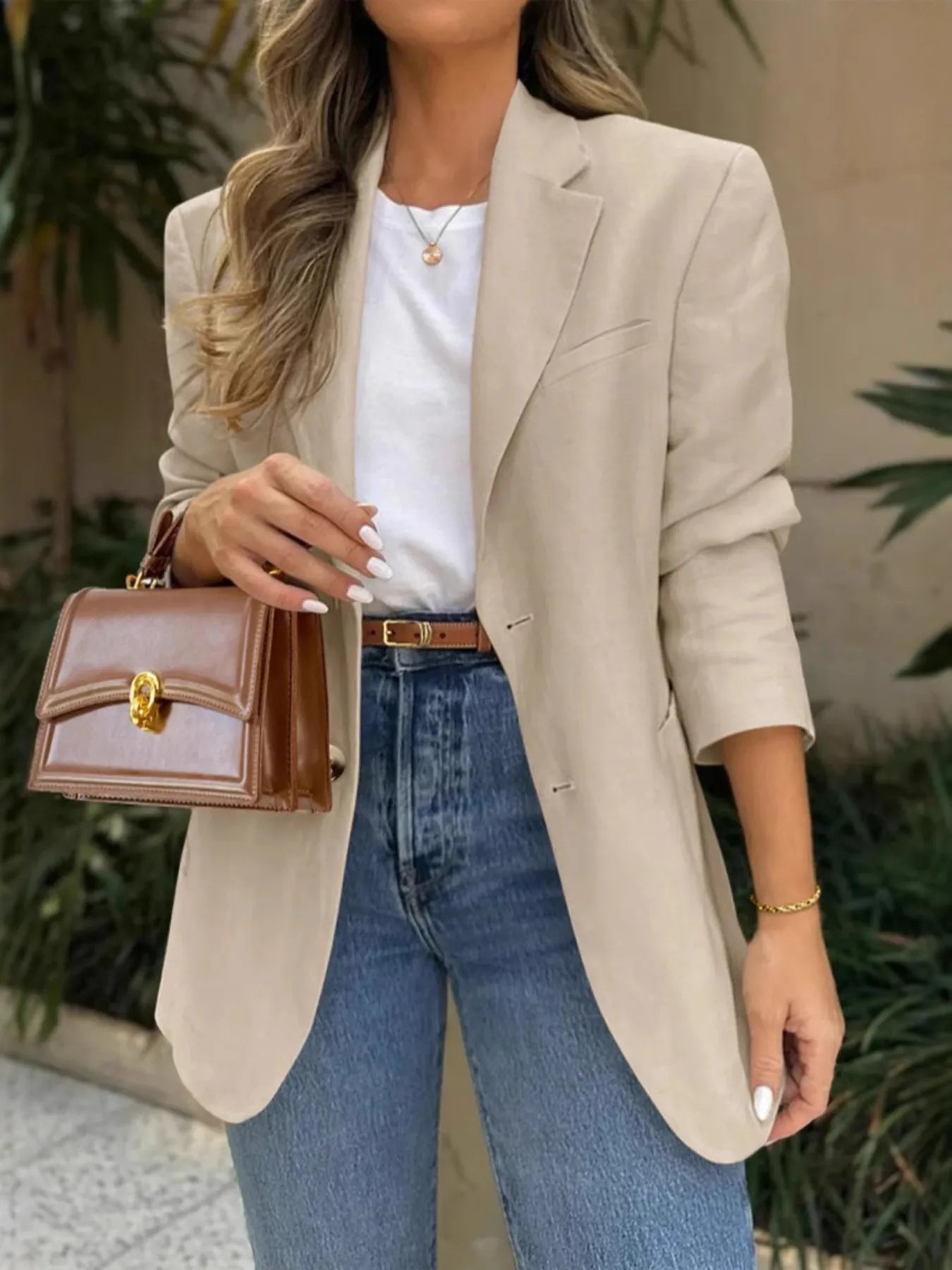 Faelina - Eleganter Blazer mit langen Ärmeln und Taschen