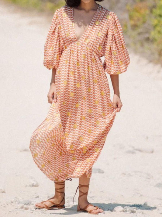 Desiree | Bedrucktes Kleid mit Manschetten
