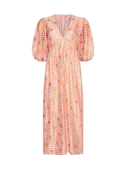 Desiree | Bedrucktes Kleid mit Manschetten