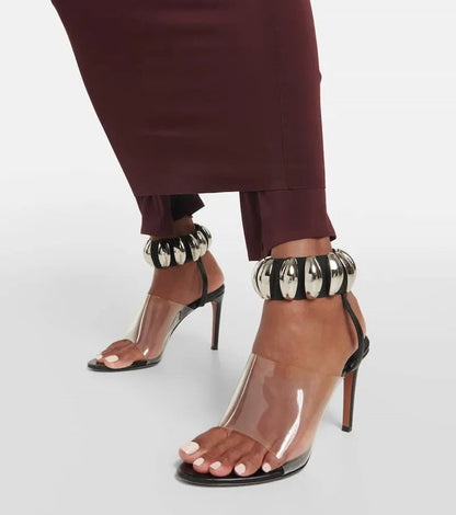 Maisie | Klare High Heels Sandalen mit Perlen für Frauen