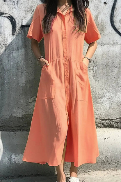 Matilda - Legeres Kurzarmkleid mit Knopfleiste