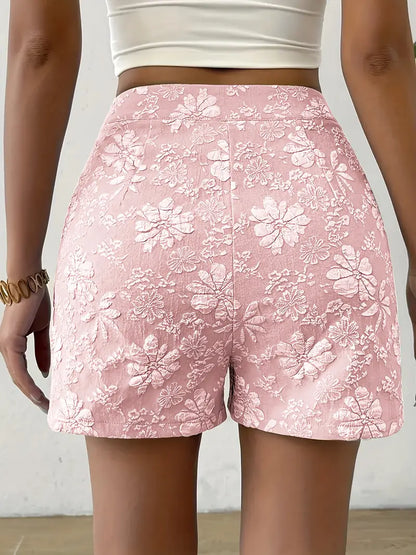 Estelle | Elegante Damen Shorts aus geblümtem Jacquard für die Freizeit