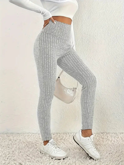 Zoe - French-inspirierte gerippte Damen-Leggings mit verstellbarer Taillenschnürung