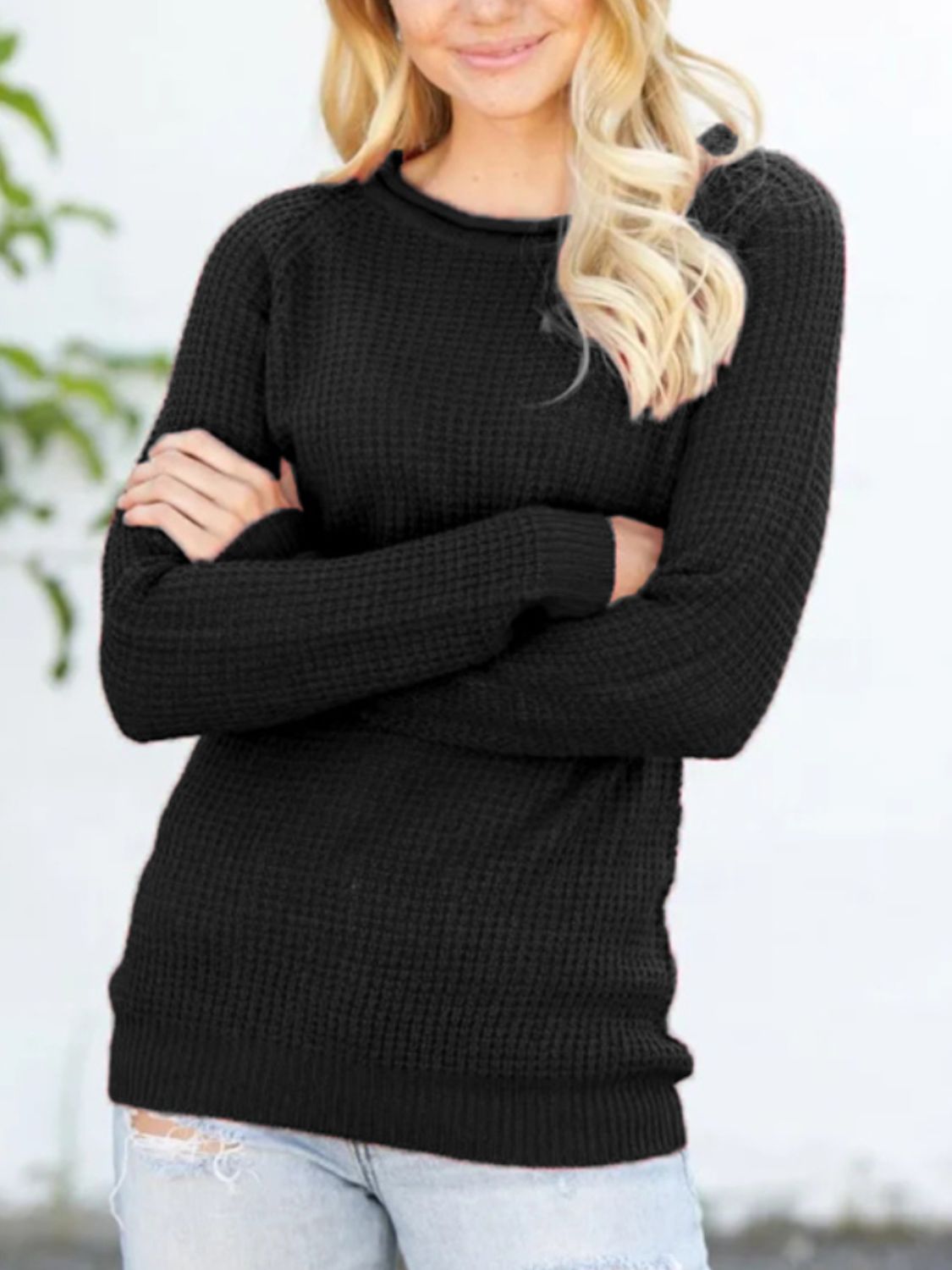 Feliza - Warmer, lässiger Waffelstrick-Pullover