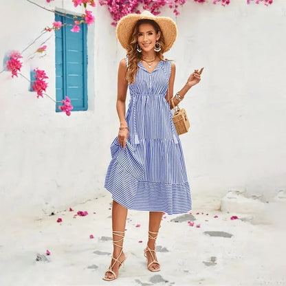 Scarlett | Luftiges Sommerkleid mit gestreiftem Muster