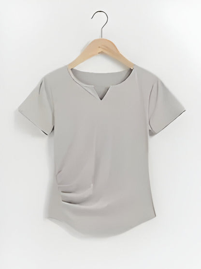 Ashley | Kurzärmeliges Yoga T-Shirt mit V-Ausschnitt für Frauen