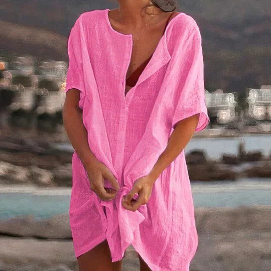 Cora |  Luftiges Strandkleid mit Knopfverschluss