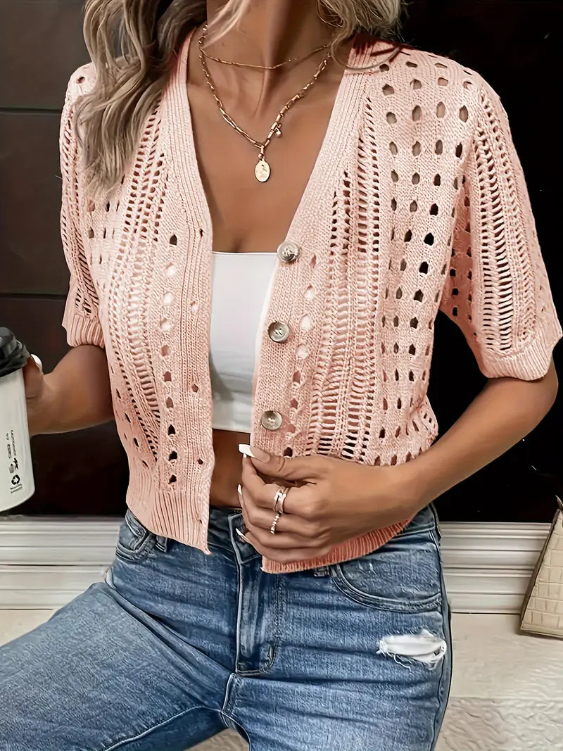 Mona | Vielseitiger Komfort, elegante Strickjacke mit V-Ausschnitt für Frauen