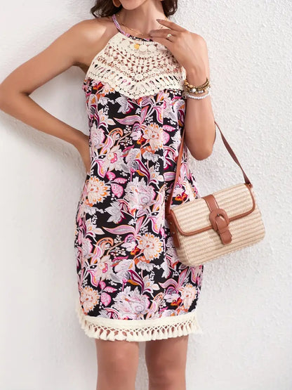 Alice | Stylisches Damenkleid mit Paisley-Print und Spitze