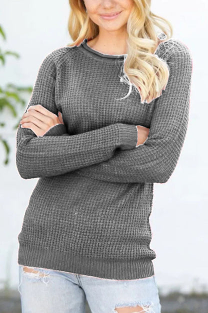 Feliza - Warmer, lässiger Waffelstrick-Pullover