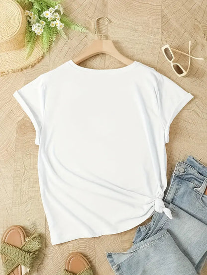 Odette | T-Shirt mit Rundhalsausschnitt und Blumendruck