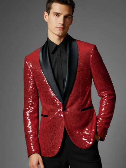 Pailletten-Blazer-Jacke für Männer