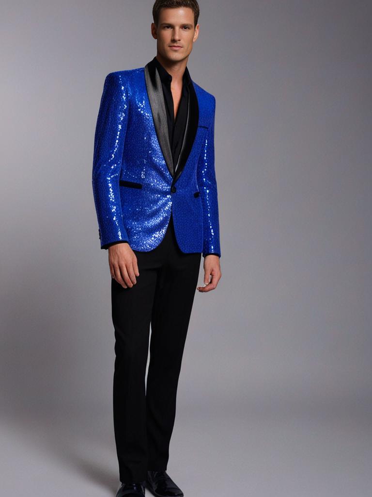 Pailletten-Blazer-Jacke für Männer