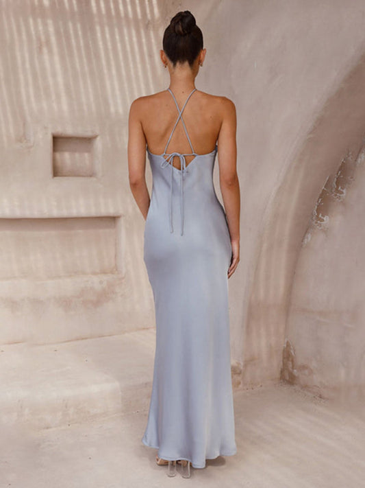 Nadia | Rückenfreies Maxikleid mit Halterung