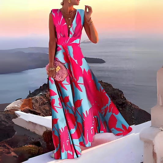 Samantha - Schickes und stilvolles ärmelloses bedrucktes Kleid für Frauen