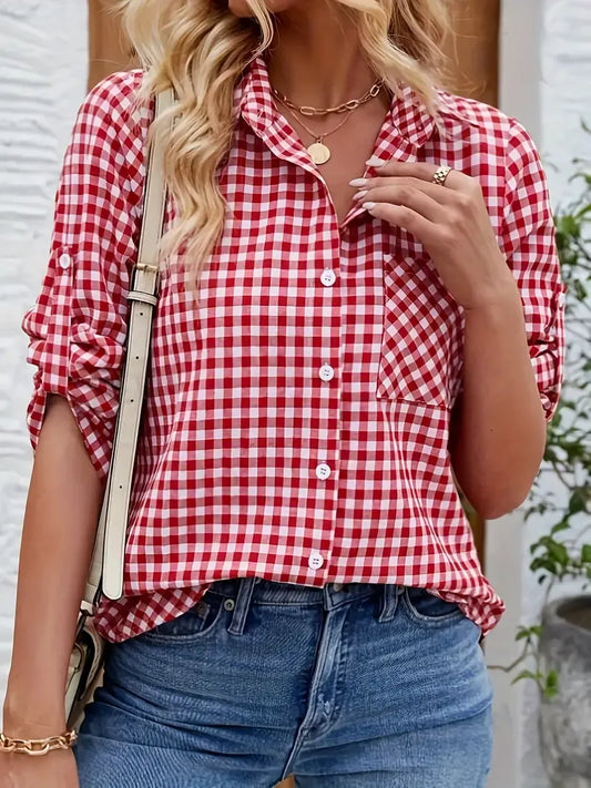Nelia - Freizeithemd mit halben Ärmeln und leichtem Design