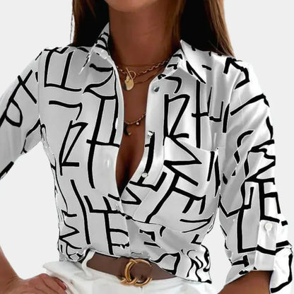 Romina - Hemdbluse mit Blumendruck - Elegante Bluse mit entspanntem Schnitt