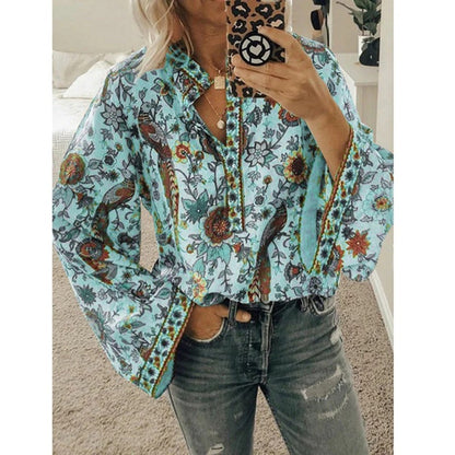 Lanie - Boho-Bluse mit Blumendruck - stilvoll und bequem