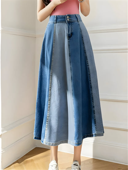 Diane | Colorblock-Denim-Rock in A-Linie