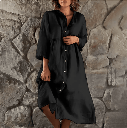 Priscilla | Schickes Midikleid mit Knopfleiste für Frauen