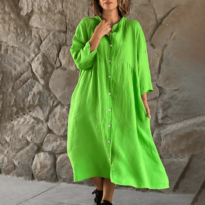 Priscilla | Schickes Midikleid mit Knopfleiste für Frauen