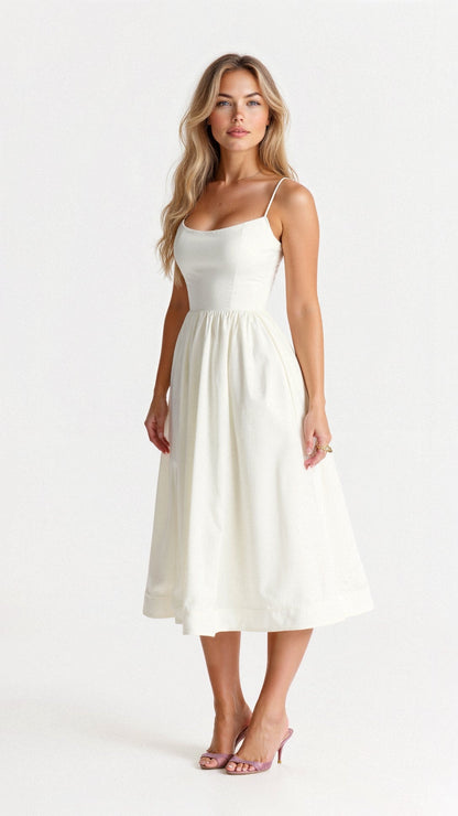 Rose | Elegantes ärmelloses Midikleid für Frauen