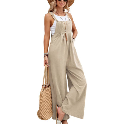 Amara |  Ärmellose Latzhose Casual Jumpsuit