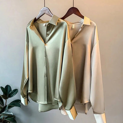 Addie - Satin Damenhemd
