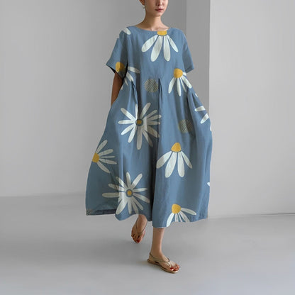 Caroline - Lässiges, lockeres, bedrucktes Kleid für Frauen